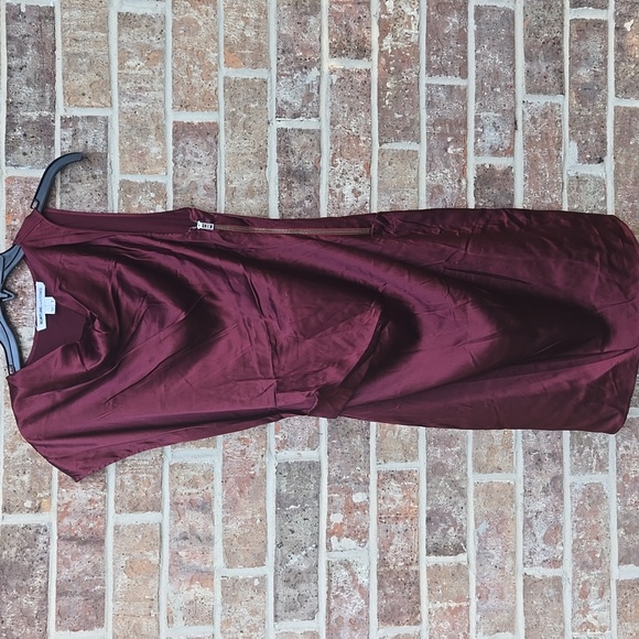 Helmut Lang For Intermix Burgundy Sleeveless Dress Size 2 - Picture 2 of 5
